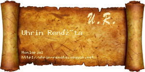 Uhrin Renáta névjegykártya