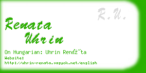 renata uhrin business card